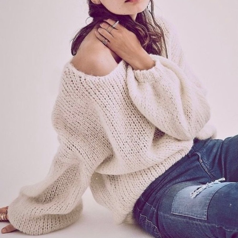 Free People Alpaca Cloud Sweater Cream / White S